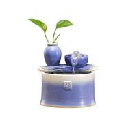 Indoor Tabletop Fountains, Ceramic Desktop Fountain Multicolor 20x19x21cm(Purple)