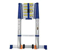 Indoor Telescopic Extension Ladder 5.4m/17.7ft Aluminum Roof Tent Ladder with Stabiliser Bar & Wheels 330LB Capacity for 8m/7m/6.2m/5m/4.6m Use