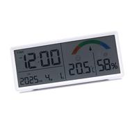 Indoor Temperature And Humidity Digital Alarm Clock With High Precisions Monitor Large Screen Easy To Read LCD Display Modern Clock With Indoor Climate Monitor