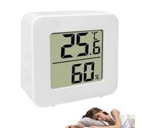 Indoor Temperature Gauge - Portable LCD Thermo Hygrometer, Small Indoor Air Sensor | Digital Environmental Condition Reader, Accurate Heat Humidity Meter For Lounge Nursery Home Spaces
