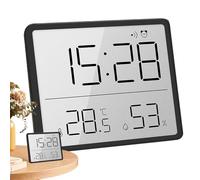 Indoor Temperature Humidity Meter Digital Hygrometer Room Clock LCD Display great size | Accurate Climate Reading Sensor High Low Memory Clear Visual Monitoring Usage Scene Apartment Bedroom Office