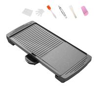 Indoor Teppanyaki BBQ Grill - 8 Person Capacity, Non-Stick Surface, Adjustable Temperature Dial, Removable Stone Hot Plate, Smokeless for Family Gathering, Party Cooking