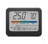 Indoor Thermometer and Hygrometer, Large Color Screen, Digital Temperature Humidity Meter with Calendar, Date Display, Home Office Wall Desk Monitor