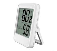 Indoor Thermometer Hygrometer ABS Material White Black(White) | Large clear LCD digits, minimalist design, easy glance reading, indoor air quality check