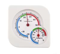 Indoor Thermometer Hygrometer Analogue Room Temperature Humidity Meter with Comfort for zone Display for Home Office Garden White 7.2cm(White)