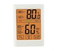 Indoor Thermometer Hygrometer with Innovative Touchscreen Interface and Bright Backlight for User Comfort (White)