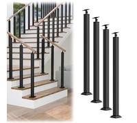 Indoor Transition Stair Baluster Posts - Square Metal Railing Spindles, with 270° Adjustable Railing Spindles, Indoor Villa Loft Balcony Support Rod, Handrail Post for Deck Steps Outdoor Decor(4PCS,70
