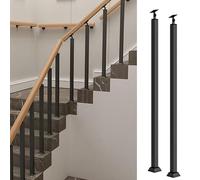 Indoor Transition Stair Baluster Posts - Square Metal Railing Spindles, with 270° Adjustable Railing Spindles, Villa Loft Balcony Support Rod, Deck Steps Outdoor Decor(2PCS,80cm)