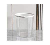 Indoor Trash Can Wastebasket Without Lid with Pressure Ring Black/white Transparent Plastic for Home Kitchen Office Wastebasket Large/Small Garbage Can (White L),White,L