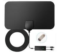 Indoor TV Aerial 250+ Miles Long Range Amplified HD TV Antenna Indoor for Freeview Support 4K 1080P for Smart TV Window Wall Mounted Digital Aerial 5M/16.4FT Coaxial Cable Included