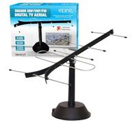 Indoor Tv Aerial Antenna - Compatible With Digital, HDTV & Freeview | Adjustable To Provide Best Connection | UHF/VHF/FM | Suitable For All Tv’s | Anti Ghost Reflector