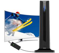Indoor TV Aerial - Digital Freeview HD Aerial for Smart TVs, 360° Signal Reception up to 250 Miles, Compatible with DVB-T/T2, Supports 4K 1080p, 5m Coax Cable, Easy Plug & Play Setup