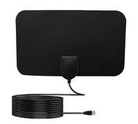 Indoor TV Aerial, Digital TV Aerial Indoor with 50+ Miles Signal Range, Ultra-Thin HD Antenna for Local Channels, 10 FT Coaxial Cable, Easy Setup for Smart TVs, Home, Caravan