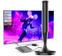 Indoor TV Aerial for Smart TV - Magnetic Base Freeview HD Antenna - 360° Reception, Supports 4K/DVB-T2 Channels - Easy Installation with 5M Coaxial Cable1