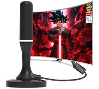 Indoor TV Aerial, Freeview Aerial with 360° Signal Reception, Magnetic Base,Long Range Digital Antenna with 3M Coaxial Cable -Supports 4K/Full HD