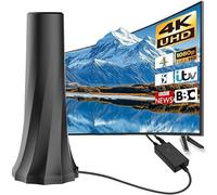 Indoor TV Aerial - Freeview Digital Antenna with Built-In 4G-Filter Signal Booster, Magnetic Base, Plug-in USB Power, 4K/1080P HD Ready, Portable Indoor Aerial for All UK TVs