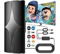 Indoor TV Antenna, 4K 8K Ultra HD Digital, 33ft Range with Signal Amplifier, Free Local Channels