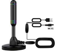 Indoor TV Antenna with 2 Signal Boosters & 32FT Cable - Digital Antenna for Smart TV, Magnetic Base, Supports 4K 1080p - Dual Amplifiers for Long Range Reception of Local Channels(Multi)
