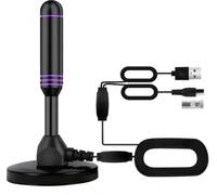 Indoor TV Antenna with 2 Signal Boosters & 32FT Cable - Digital Antenna for Smart TV, Magnetic Base, Supports 4K 1080p - Dual Amplifiers for Long Range Reception of Local Channels(Purple)