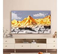 Indoor TV Cover for Flat Curved Wall-Mounted Desktop Monitors Modern Art Mountain Print Dust Proof Screen Protector Decorative LCD LED Display Cover Living Room Decor-Gold2||55inch
