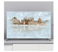 Indoor TV Cover Soft Polyester Fabric Dust and Sun Protection for Flatscreen Televisions and PC Displays
