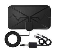 Indoor TV Digital Antenna HDTV Amplified Aerial DVB-T Freeview Receiver for Local Reception Black Home TV Accessory