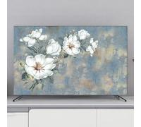 Indoor TV Dust Cover 32-80inch Universal Dust-Proof Wall-Mounted/Desktop/Curved/Flat Screen Protector Modern Anti-slip LCD/LED Television Display Cover-flower2||40-43inch