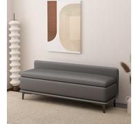 Indoor upholstered bench with backrest living room sofa stool with storage bedroom leather ottoman with storage solid wood inner frame suitable for entrance living room stores etc. (Co