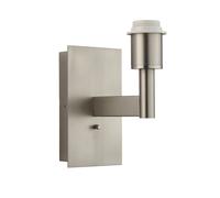 Indoor Wall Light Fitting - Matt Nickel Plate USB Socket Rectangular Wall Plate Loops Metallics One Size