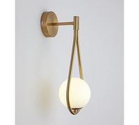 Indoor Wall Light Fixture Farmhouse Metal Wall Lamp Hardwired Gold Wall Mount Lamp G9 Socket Glass Bedside Lamp for Bedroom Living Room Hallway, Bulb Not Include
