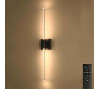 Indoor Wall Light LED Adjustable 2 Flame Black Metal Long With Remote Control Dimmable Decorative Wall Lights Up and Down Bedside Lamp for Restaurant Bedroom Living Room,60CM