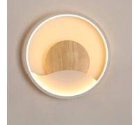 Indoor Wall Light Led Modern Nordic Wall Lamp, Round Decorative Wall Sconce White For Bedroom Hallway Corridor Stairs, Warm White