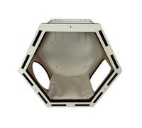 Indoor Wall-Mounted, Cat Hex Box, Open Front Design, 9mm MDF, Multiple Colours Available, Modern Cat Furniture, Hand Painted and Natural Indoor (White)