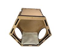 Indoor Wall-Mounted, Cat Hex Box, Open Front Design, 9mm MDF, Multiple Colours Available, Modern Cat Furniture, Hand Painted and Natural Indoor (Natural)