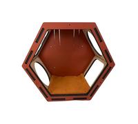Indoor Wall-Mounted, Cat Hex Box, Open Front Design, 9mm MDF, Multiple Colours Available, Modern Cat Furniture, Hand Painted and Natural Indoor (Red)