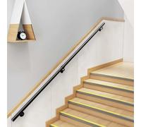Indoor Wall Mounted Handrail for Stairs, 1m 120cm 1.5m 2m 240cm 2.5m 3m Metal Wrought Iron Stair Railing for Wooden Stair/Outdoor Use/Home/Loft Home Decoration(14ft/420cm)