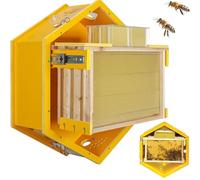 Indoor Wall-Mounted Observation Beehive Starter Kit with 3 Frames, 6 Trays, Acrylic Window for Beekeeping Hobbyists Hive Farm