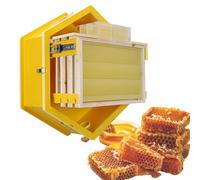Indoor Wall-Mounted Six Sided Decorative Beehive with Acrylic Viewing Window, Multi Functional Hive Entrance for Harvesting Natural Honey, Bee Farm