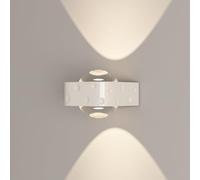 Indoor Wall Sconce Nordic Modern 12W Led Wall Lighting, Living Room Bedroom Bedside Hallway Wall Light Fixtures, Cream Mini Wall Lamp with Acrylic Shade