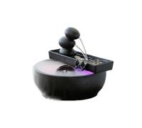 Indoor Water Fountain Flowing Water Fish Tank Fountain Ornaments Indoor with Feng Shui Wheel Tabletop Waterfall Fountain(Black)