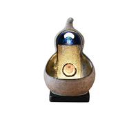 Indoor Water Fountain Resin Tabletop Fountain Circulating Waterscape Decoration for Home and Office Tabletop Waterfall Fountain(Bruin)