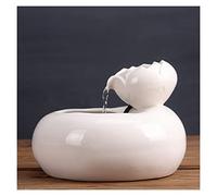 Indoor Water Fountain Tabletop Fountain Ceramic Zen Decor for Home Office Desk, Small Relaxing Feature with Soothing Water Flow