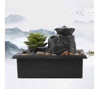 Indoor Water Fountain Tabletop, Lotus Flower Ornament,Fountain Waterfall Mini Tabletop Water Fountain Indoor Waterfall Feature(C)