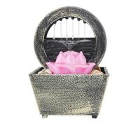 Indoor Waterfall Fountain - Pink Design, Battery Powered ABS Water Fountain Ornament, Home Office Living Room Hall Decor, Tabletop Shelf Accent | Elegant Relaxing Decorative Fountains