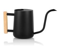 Indoor Watering Can 35oz Watering Plants Can Indoor House Water Can Stainless Steel Watering Long Can Spout Watering Pot Wooden Handle for Office and Home Bonsai Houseplants(Black)