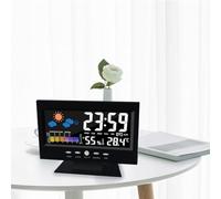 Indoor Weather Station with Digital Thermometer Hygrometer, Temperature Humidity Monitor, LCD Display Clock, Alarm and Snooze, Voice Controlled Backlight, Deskt(Silver)