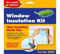Indoor Window Insulation Kit Draught Draft Excluding Shrink for Winters - Clear Window Seal Kit to Avoid Condensation in Winters - Window Heat Blocker - Insulated Window Protection Film 1m x 1.5m (1)