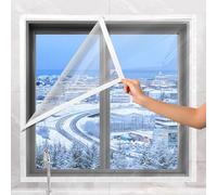 Indoor Window Insulation Kits,Window Cold Protection Film for Winter,Dustproof Transparent Insulating Foil,Secondary Glazing Film,Soft Glass Tarpaulin,with Magic Tape (190x220cm/75 x87)