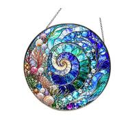 Indoor Window Ornament Decor Acrylic Round Panel, A | Floral Starry Artwork for Bright Spaces Daily Styling