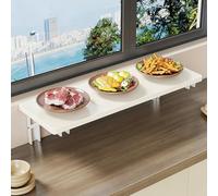 Indoor Window Sill Extender Shelf White/Black, Wood Windowsill Extension Plate 16 24 31 39 47 inches Long, Window Table Cat Perch for Apartment(White,80x20cm(31 1/2"x7 7/8"))